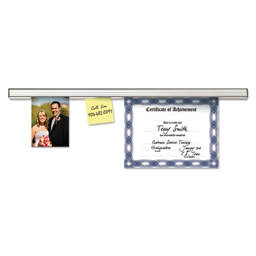 Image of Advantus Grip-A-Strip Display Rails, 1.5" x 24", Satin Aluminum