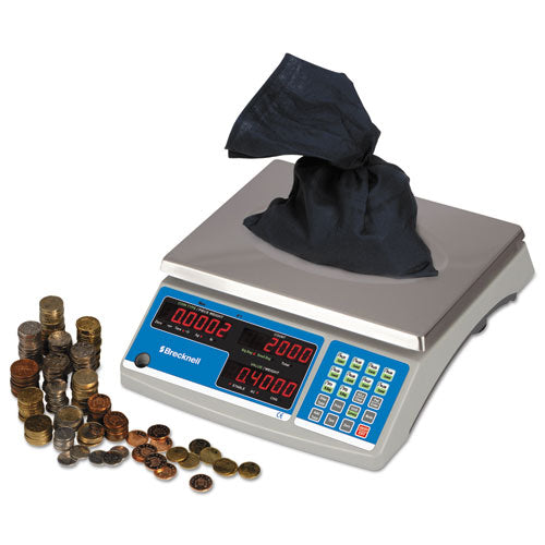 Image of Brecknell Electronic 60 lb Coin and Parts Counting Scale, 11.5 x 8.75, Gray