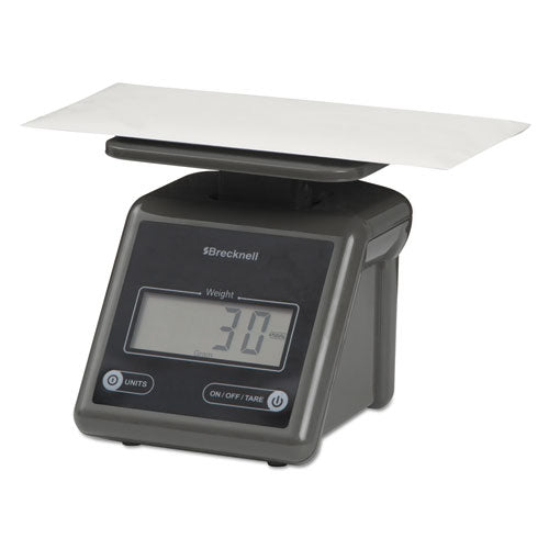 Image of Brecknell Electronic Postal Scale, 7 lb Capacity, 5.5 x 5.2 Platform, Gray
