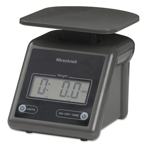 Image of Brecknell Electronic Postal Scale, 7 lb Capacity, 5.5 x 5.2 Platform, Gray