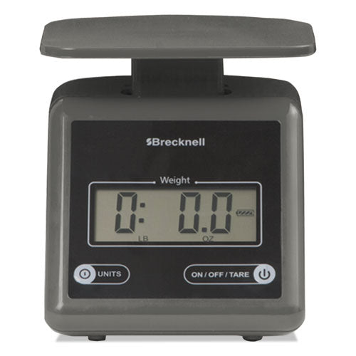 Image of Brecknell Electronic Postal Scale, 7 lb Capacity, 5.5 x 5.2 Platform, Gray