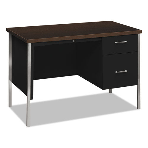 Image of HON® 34000 Series Right Pedestal Desk, 45.25" X 24" X 29.5", Mocha/black