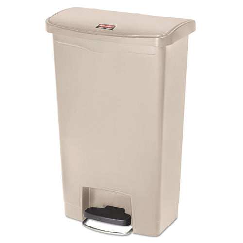 Image of Rubbermaid® Commercial Streamline Resin Step-On Container, Front Step Style, 13 gal, Polyethylene, Beige