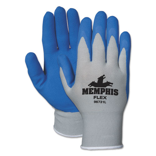 Image of MCR Safety Memphis Flex Seamless Nylon Knit Gloves, Large, Blue/gray, Dozen