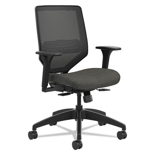 Image of HON® Solve Series Mesh Back Task Chair, Supports Up To 300 Lb, 16" To 22" Seat Height, Ink Seat, Black Back/base