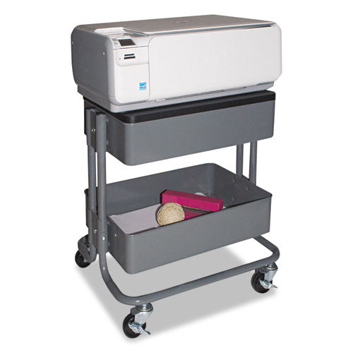Image of Vertiflex® Adjustable Multi-Use Storage Cart And Stand-Up Workstation, 15.25" X 11" X 18.5" To 39", Gray