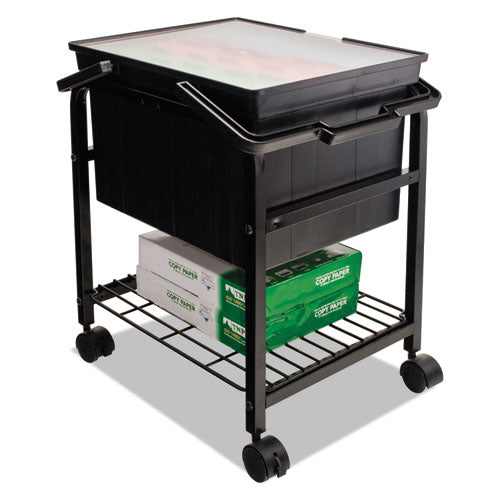 Image of Advantus Heavy-Duty File Shuttle, Metal, 1 Shelf, 17.13" x 14.25" x 20", Black
