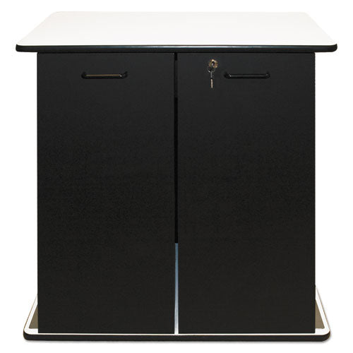 Image of Vertiflex® Refreshment Stand, Engineered Wood, 9 Shelves, 29.5" x 21" x 33", White/Black