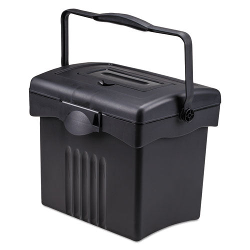 Image of Storex File Box With Organizer, Letter Files, 14" X 11.25" X 14.5", Black