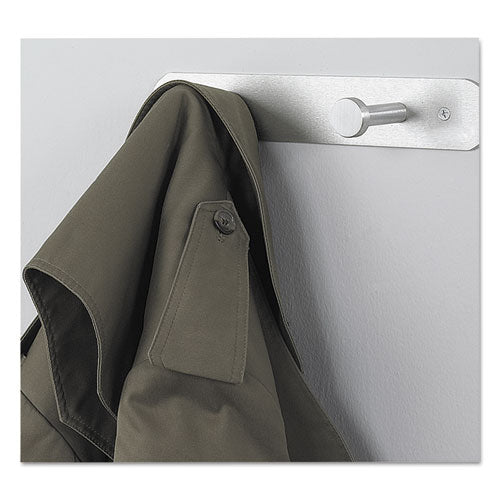 Image of Safco® Nail Head Wall Coat Rack, Two Hooks, Metal, 12w X 2.75d X 2h, Satin