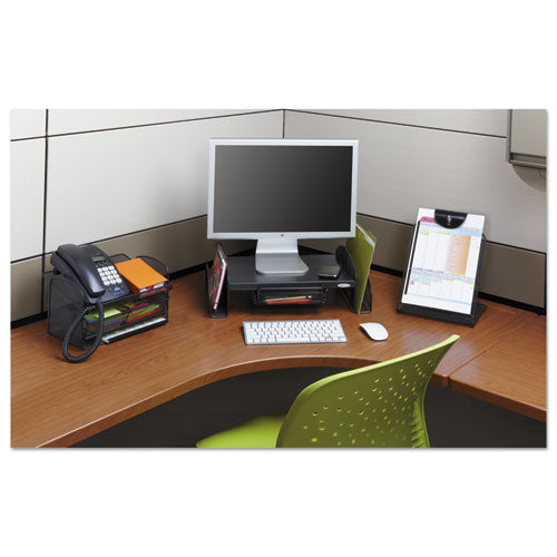 Image of Safco® Onyx Angled Mesh Steel Telephone Stand, 11.75 X 9.25 X 7, Black