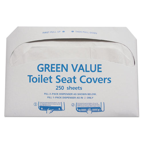 Image of GEN Half-Fold Toilet Seat Covers, 14.75 X 16.5, White, 5,000/carton