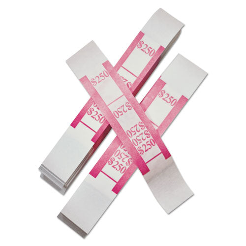 Image of Iconex Color-Coded Kraft Currency Straps, Dollar Bill, $250, Self-Adhesive, 1000/pack