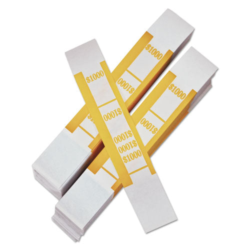 Image of Iconex Color-Coded Kraft Currency Straps, $10 Bill, $1000, Self-Adhesive, 1000/pack
