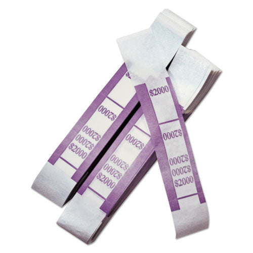 Image of Iconex Color-Coded Kraft Currency Straps, $20 Bill, $2000, Self-Adhesive, 1000/pack