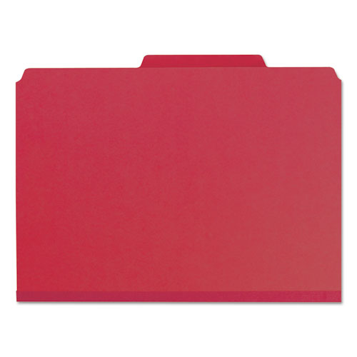 Image of Smead Expanding Recycled Heavy Pressboard Folders, 1/3-Cut Tabs: Assorted, Letter Size, 1" Expansion, Bright Red, 25/Box