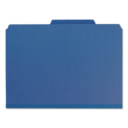 Image of Smead Expanding Recycled Heavy Pressboard Folders, 1/3-Cut Tabs: Assorted, Letter Size, 1" Expansion, Dark Blue, 25/Box