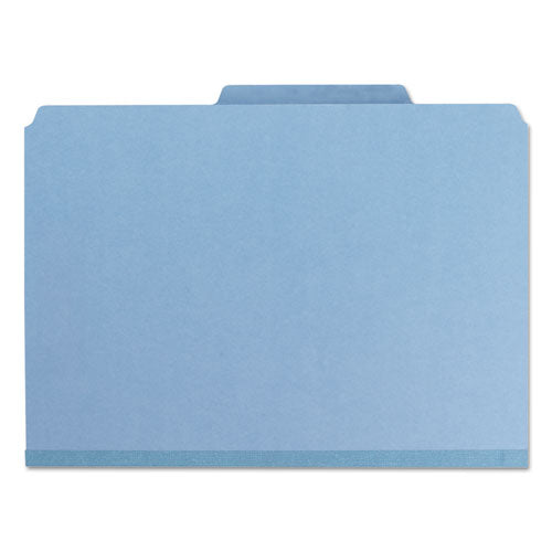 Image of Smead Expanding Recycled Heavy Pressboard Folders, 1/3-Cut Tabs: Assorted, Letter Size, 1" Expansion, Blue, 25/Box