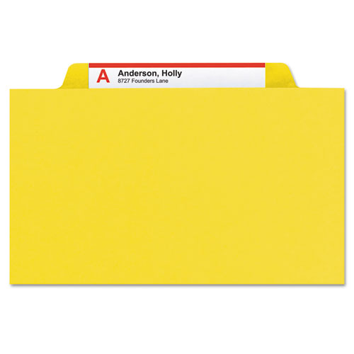 Image of Smead Expanding Recycled Heavy Pressboard Folders, 1/3-Cut Tabs: Assorted, Letter Size, 1" Expansion, Yellow, 25/Box