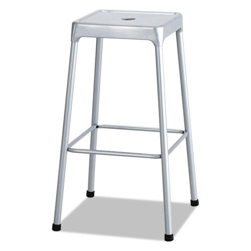 Image of Safco® Bar-Height Steel Stool, Backless, Supports Up To 250 Lb, 29" Seat Height, Silver