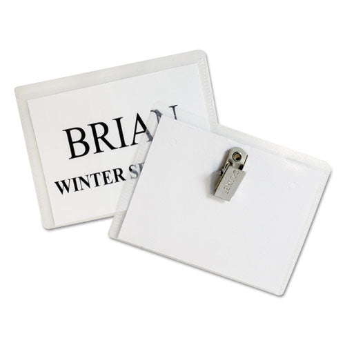Image of C-Line® Name Badge Kits, Top Load, 4 X 3, Clear, 50/box