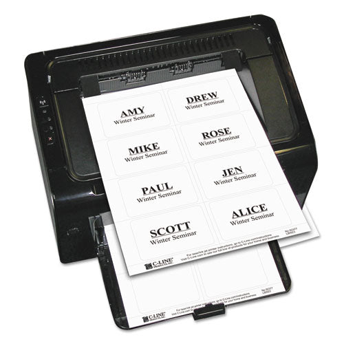 Image of C-Line® Laser Printer Name Badges, 3 3/8 X 2 1/3, White, 200/box