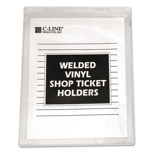 Image of C-Line® Clear Vinyl Shop Ticket Holders, Both Sides Clear, 15 Sheets, 8.5 x 11, 50/Box