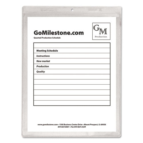 Image of C-Line® Clear Vinyl Shop Ticket Holders, Both Sides Clear, 15 Sheets, 8.5 x 11, 50/Box