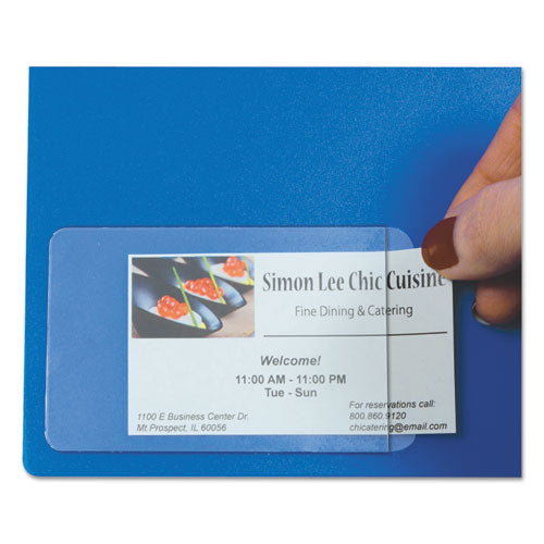 Image of C-Line® Self-Adhesive Business Card Holders, Side Load, 2 x 3.5, Clear, 10/Pack