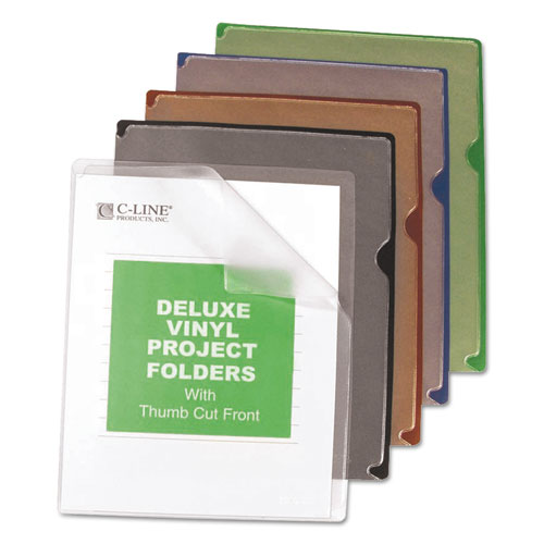 Image of C-Line® Deluxe Vinyl Project Folders, Letter Size, Assorted Colors, 35/box