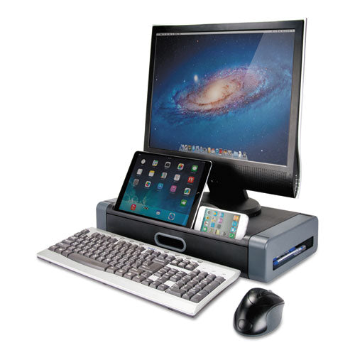 Image of Kantek Monitor Riser, 19" X 11" X 4", Black/gray, Supports 20 Lbs