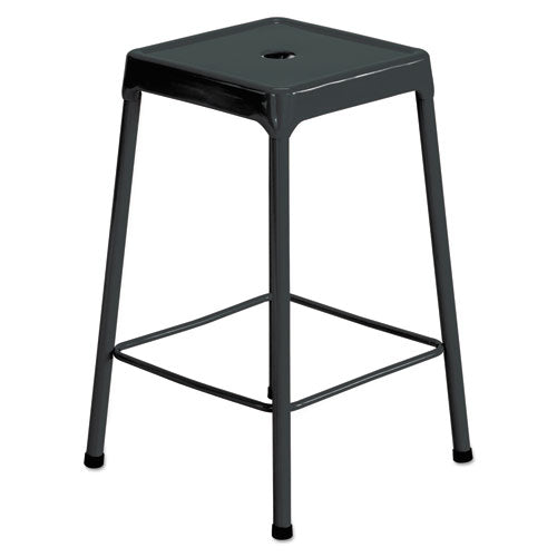 Image of Safco® Counter-Height Steel Stool, Backless, Supports Up To 250 Lb, 25" Seat Height, Black
