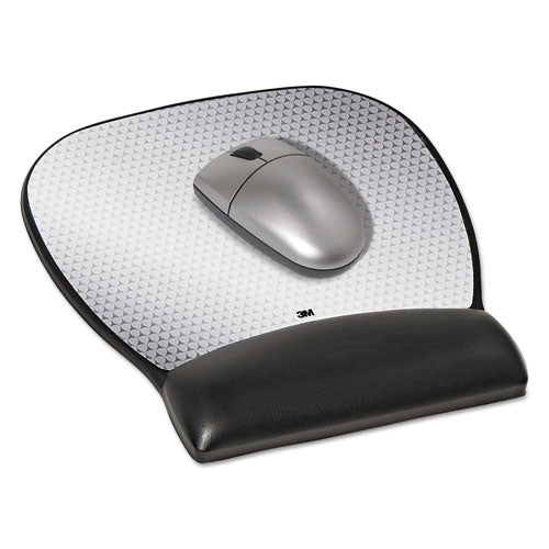 Image of 3M Antimicrobial Gel Large Mouse Pad with Wrist Rest, 9.25 x 8.75, Black