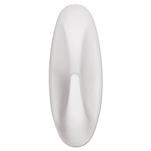 Image of Command General Purpose Designer Hooks, Small/Medium, Plastic, White, 1lb and 3 lb Capacities, 4 Hooks and 4 Strips/Pack