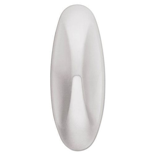 Image of Command General Purpose Designer Hooks, Medium, Plastic, White, 3 lb Capacity, 2 Hooks and 4 Strips/Pack