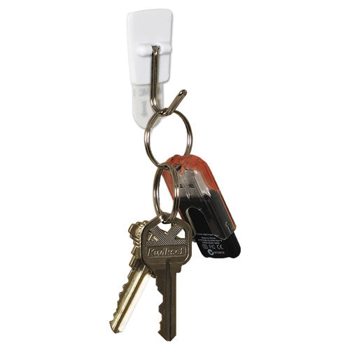 Image of Command General Purpose Wire Hooks, Small, Metal, White, 0.5 lb Capacity, 3 Hooks and 4 Strips/Pack