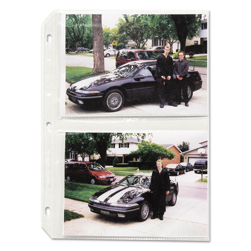 Image of C-Line® Clear Photo Pages for Four 5 x 7 Photos, 3-Hole Punched, 11.25 x 8.13, 50/Box
