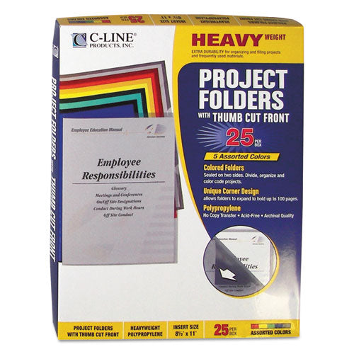 Image of C-Line® Poly Project Folders, Letter Size, Assorted Colors, 25/box