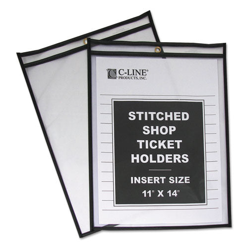 Image of C-Line® Shop Ticket Holders, Stitched, Both Sides Clear, 75 Sheets, 11 X 14, 25/box