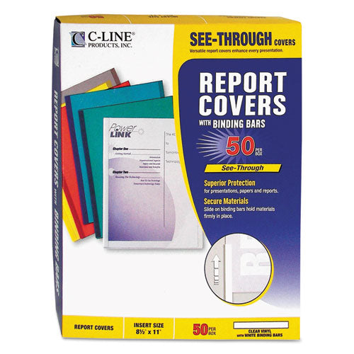 Image of C-Line® Vinyl Report Covers, 0.13" Capacity, 8.5 X 11, Clear/clear, 50/box