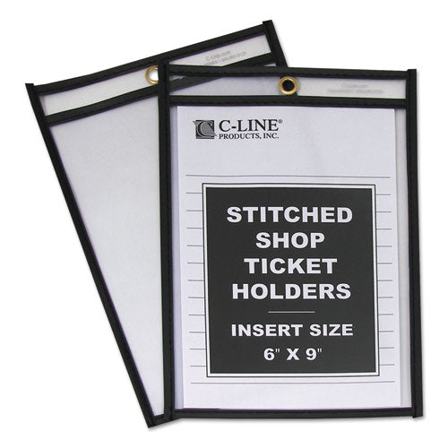 Image of C-Line® Shop Ticket Holders, Stitched, Both Sides Clear, 50 Sheets, 6 X 9, 25/box