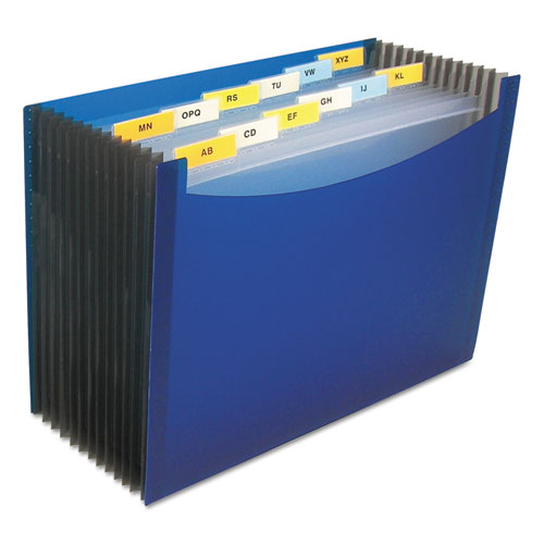 Image of C-Line® 13-Pocket Expanding File, 9.25" Expansion, 13 Sections, 1/6-Cut Tabs, Letter Size, Blue