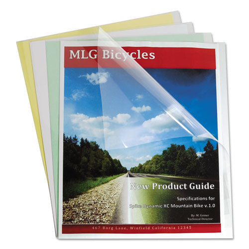 Image of C-Line® Vinyl Report Covers, Sliding Bar, 8.5 X 11, Clear/clear, 100/box