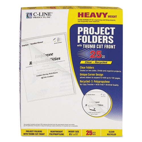Image of C-Line® Poly Project Folders, Letter Size, Clear, 25/box