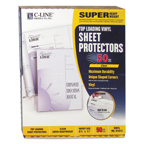 Image of C-Line® Super Heavyweight Vinyl Sheet Protectors, Clear, 2 Sheets, 11 x 8.5, 50/Box