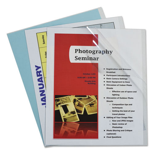 Image of C-Line® Vinyl Report Covers, Binding Bar, 8.5 X 11, Clear/clear, 100/box