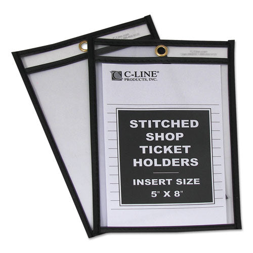 Image of C-Line® Shop Ticket Holders, Stitched, Both Sides Clear, 25 Sheets, 5 X 8, 25/box