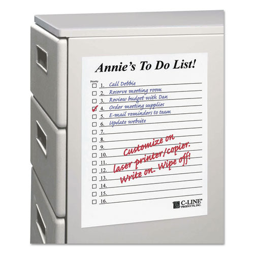 Image of C-Line® Self-Stick Dry Erase Sheets, Laminated Paperboard Surface, 8.5" x 11", White, 25/Box