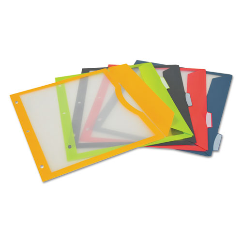 Image of C-Line® Binder Pocket With Write-On Index Tabs, 9.88 X 11.38, Assorted, 5/set