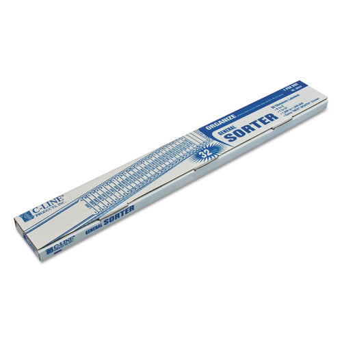 Image of C-Line® Plastic Indexed Sorter, 32 Dividers, Alpha/Numeric/Date Index, Letter Size, Blue Frame